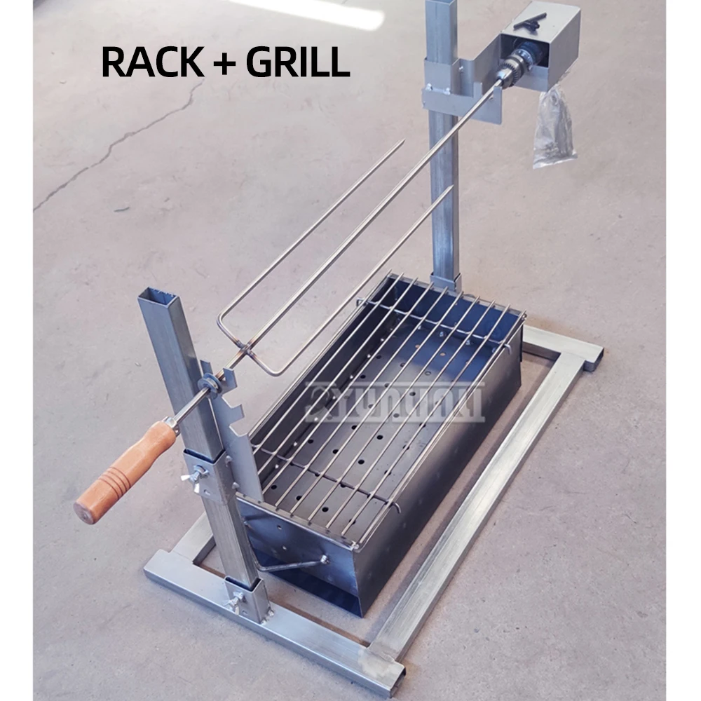 Parrilla de barbacoa de volteo automático para exteriores, parrilla de pollo desmontable giratoria eléctrica para el hogar, 2025