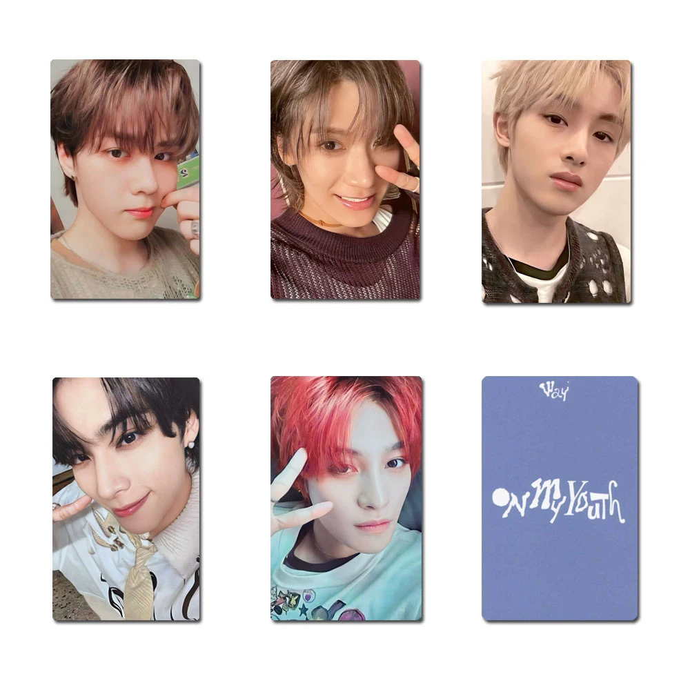 6Pcs/Set Kpop Winwin Ten ON MY YOUTH Album Photocards Hendery Xiaojun Yangyang Kun Selfie Lomo Cards Way Fans Collect Postcards