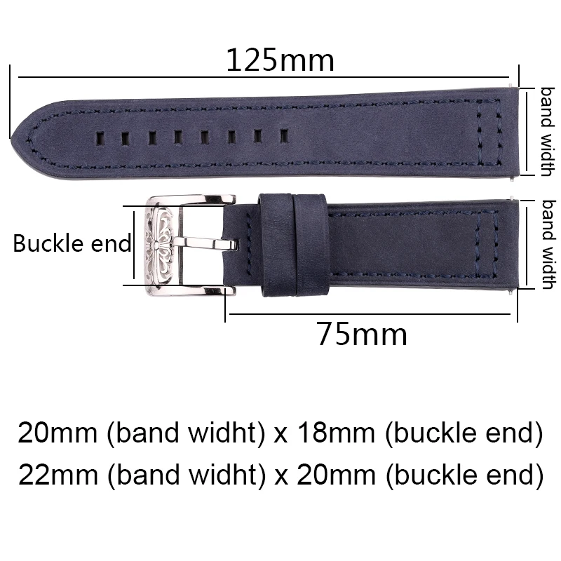 Genuine Leather Watch Band For Samsung Galaxy Watch 4 3 Strap Black Blue Gray Brown Women Men Cowhide Watchbands 20mm 22mm