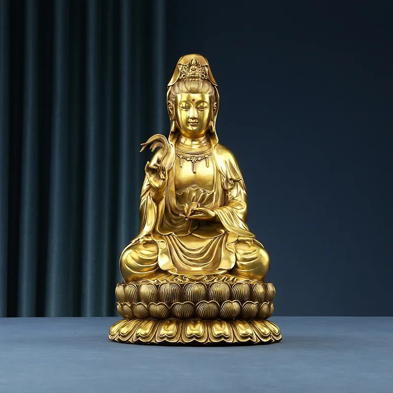 DSA brass Guanyin Buddha statue ornament, home interior enshrinement of Buddha statue Guanyin Bodhisattva ornament craft