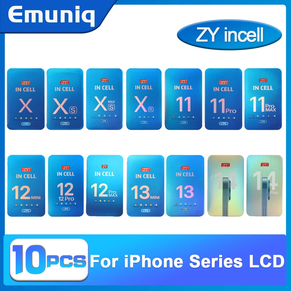 10 Pcs Wholesale ZY Incell for iPhone XS Max 11 12 13 14 Plus 15 Pro Max LCD Display Touch Digitizer Assembly Screen Replacement