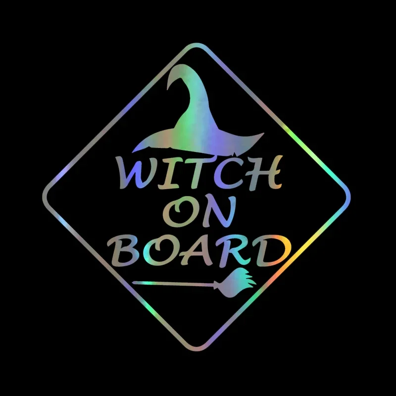 WITCH ON BOARD Cartoon Car Stickers For Auto Motorcycle Stickers and Decals BABY ON BOARD Warning Sign Styling Car Decoration