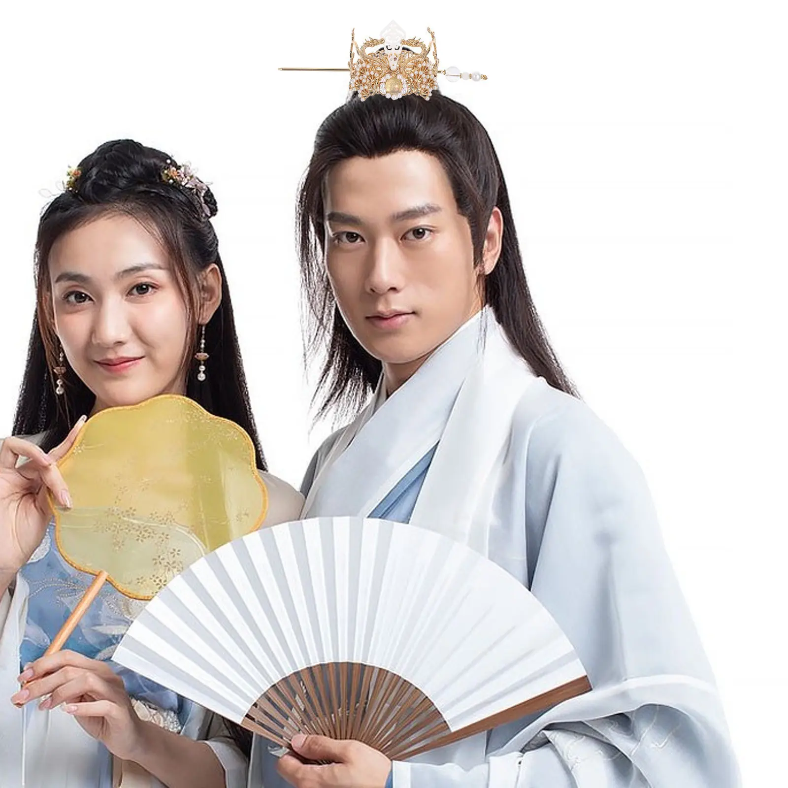 Hanfu Hair Stick Crown Alloy Vintage Ancient Style Chinese Hairpin Traditional Chignon Hair Accessories for Women Daily Wear