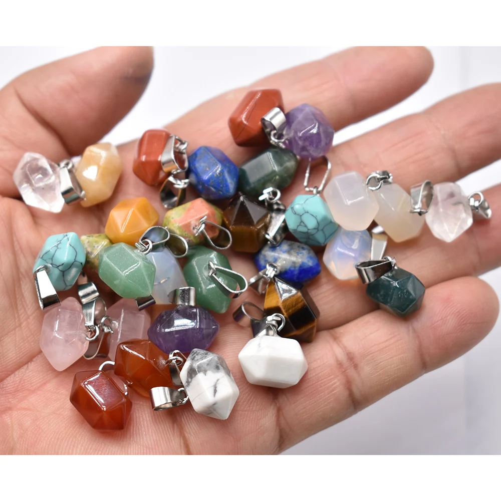 Wholesale 30pcs/lot Fashion trendy mixed natural stone pillar shape point charms pendants for jewelry making free shipping