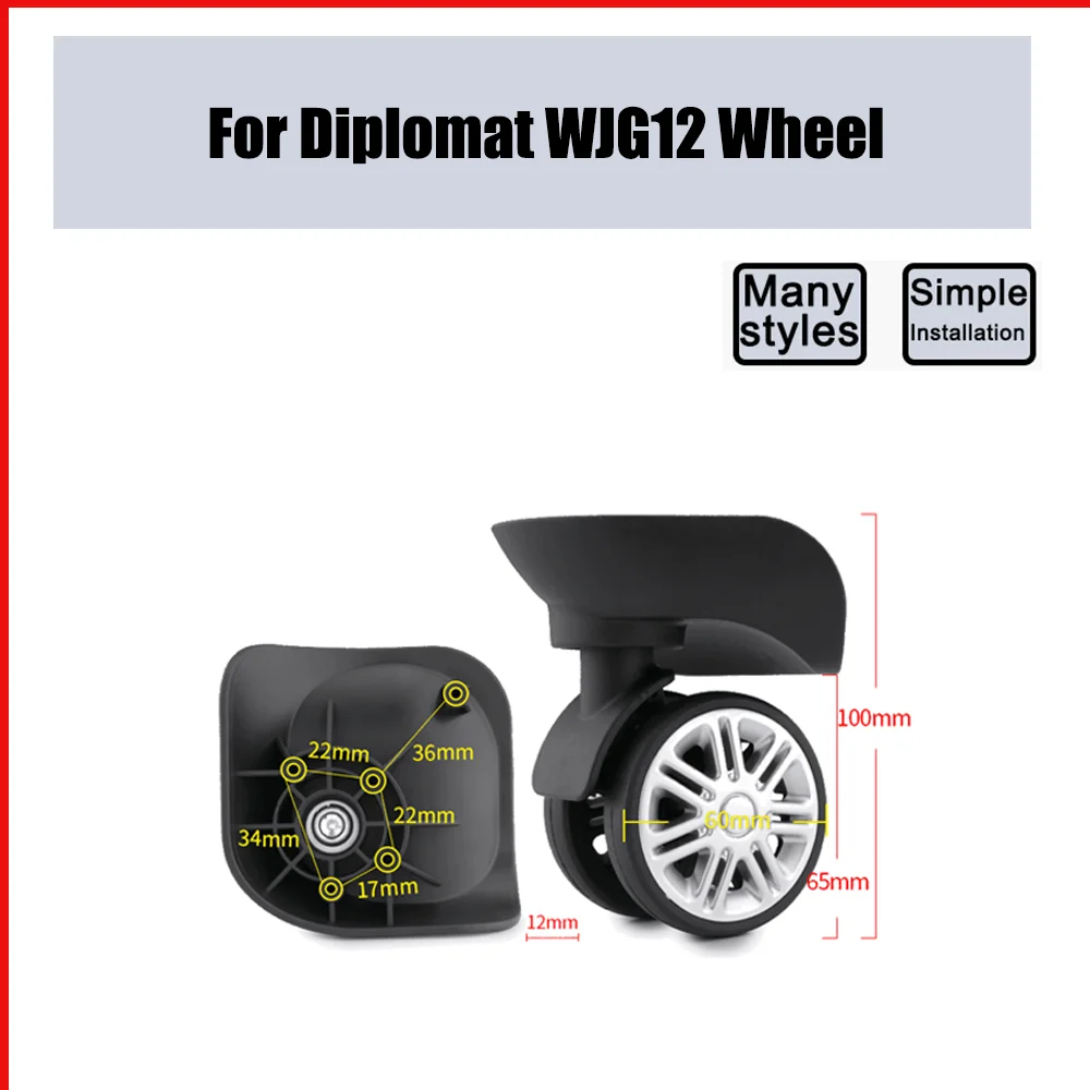 

For Diplomat WJG12 Trolley Case Wheel Pulley Sliding Universal Luggage Wheel Silent Smooth Wear-resistant Accessories Casters