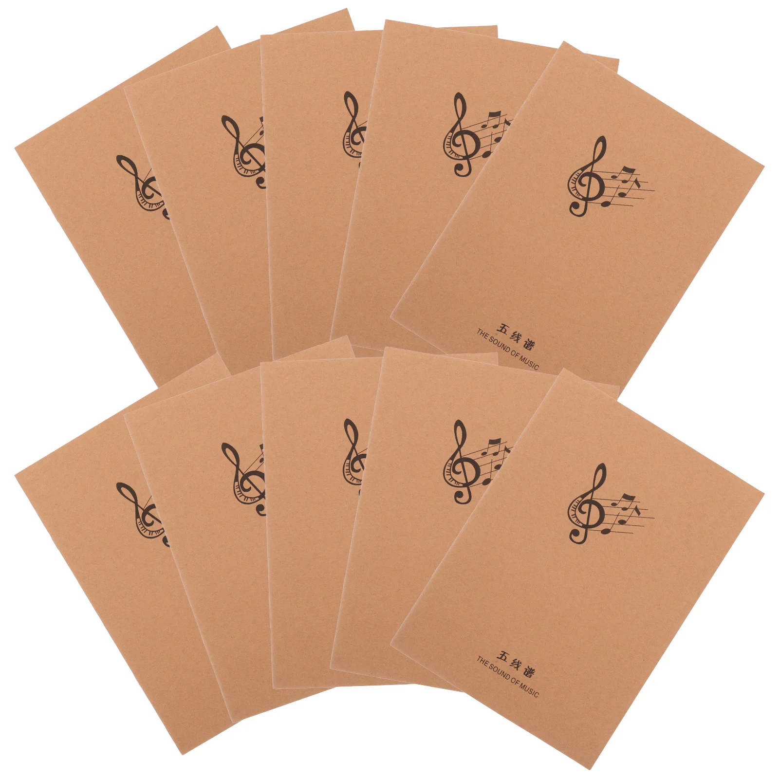 10 pcs Five-Staff Notebook Portable For Guitar Piano Composition Blank Sheet Music Book Chord Manuscript Notebook Music Practice