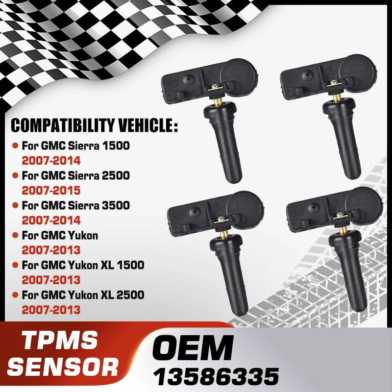 

Car TPMS Tire Pressure Sensor Monitoring System For GMC Sierra 1500 2500 3500 GMC Yukon GMC Yukon XL 1500 2500 13586335 13540604