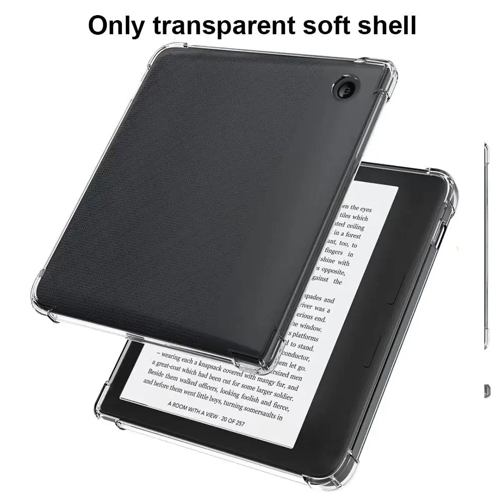 For Kobo Libra Colour E-book Protective Cover Transparent TPU Soft Back Cover Protective Shell Shockproof Anti Fall Protector