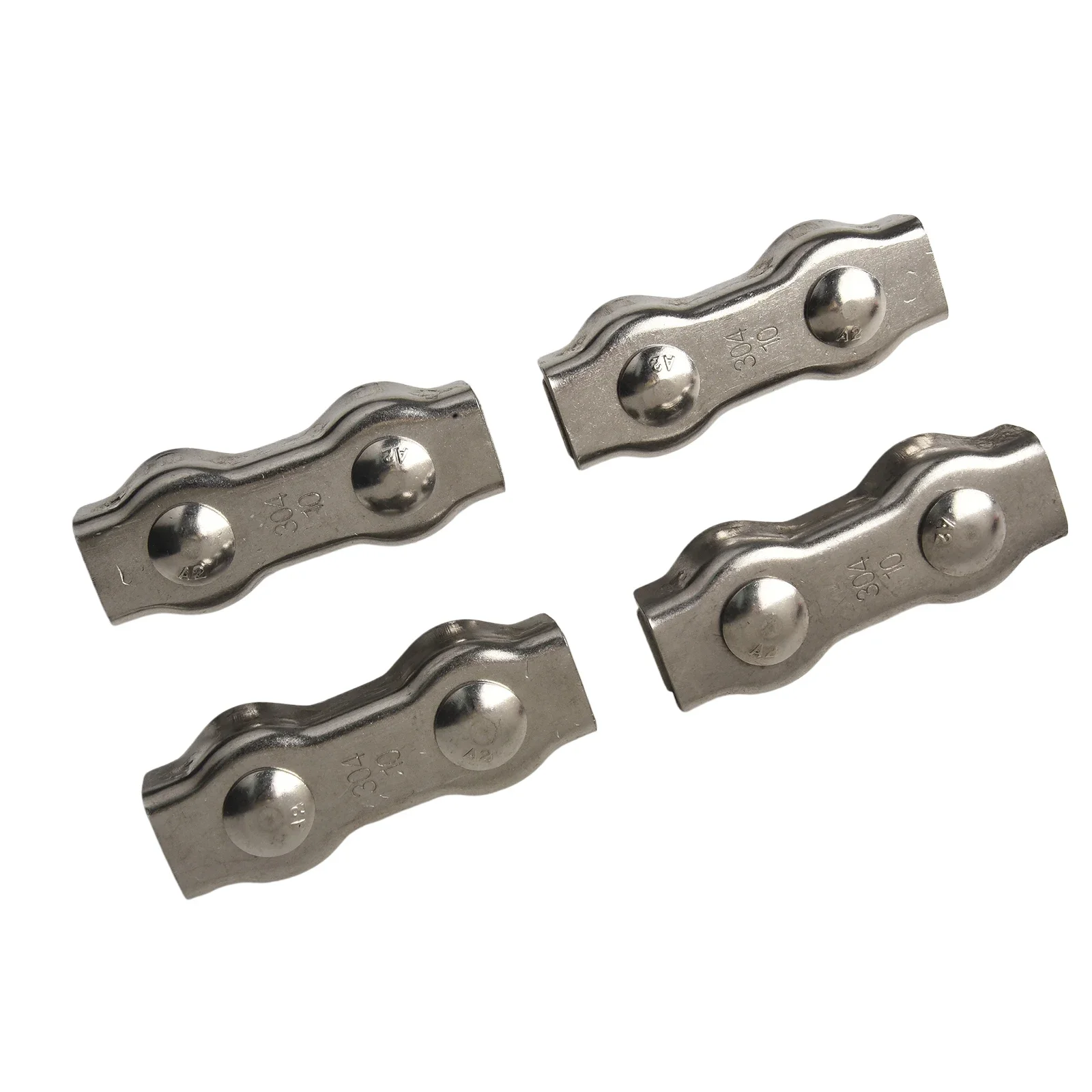 Wire Rope Double Clamp Head Made of 304 Stainless Steel Enhanced Stability for Safety in Workplace Applications