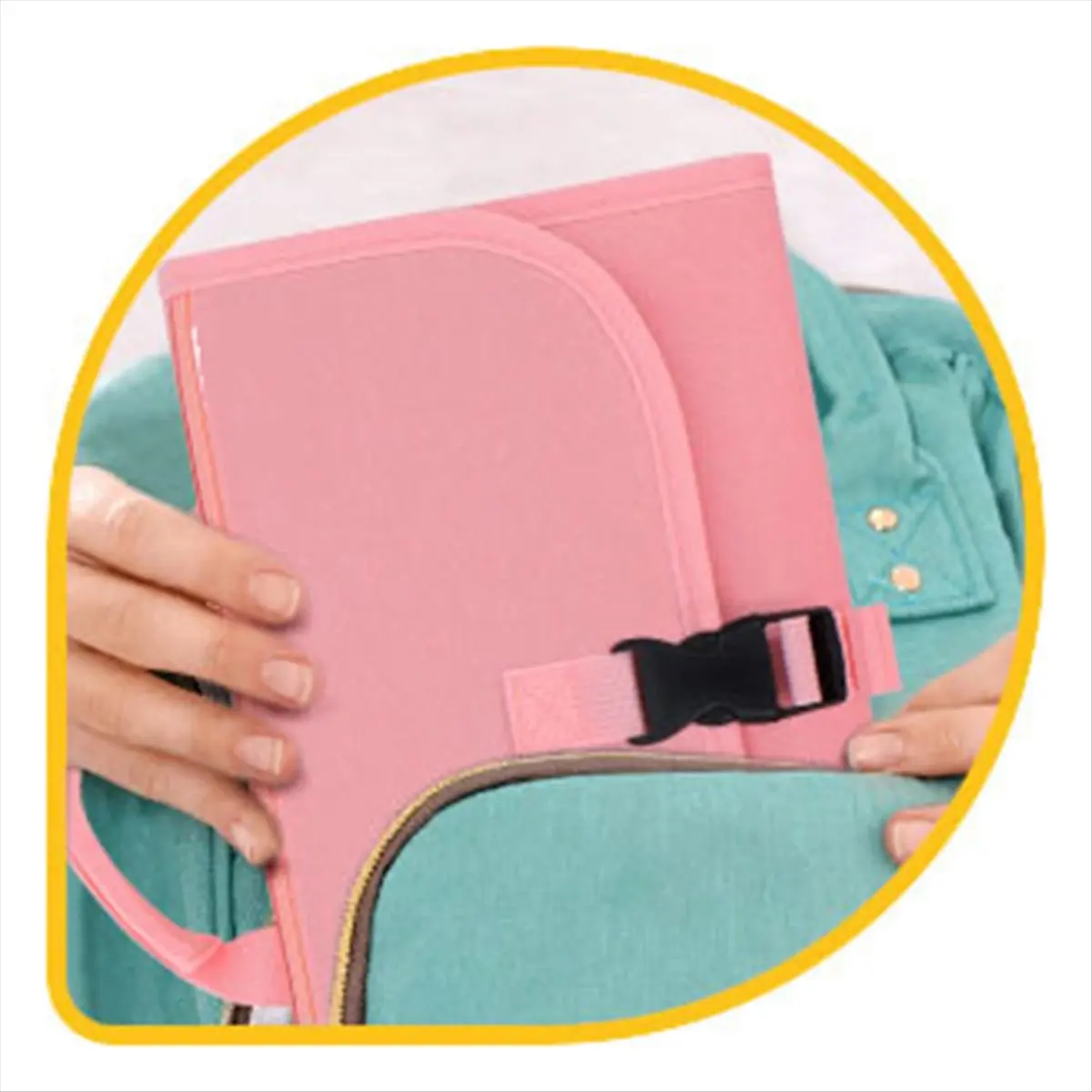 وسادة تغيير الحفاضات المحمولة حقيبة سفر لتغيير حفاضات الأطفال مع جيب مناديل سجادة تغيير الحفاضات المحمولة طقم سفر للرضع #6