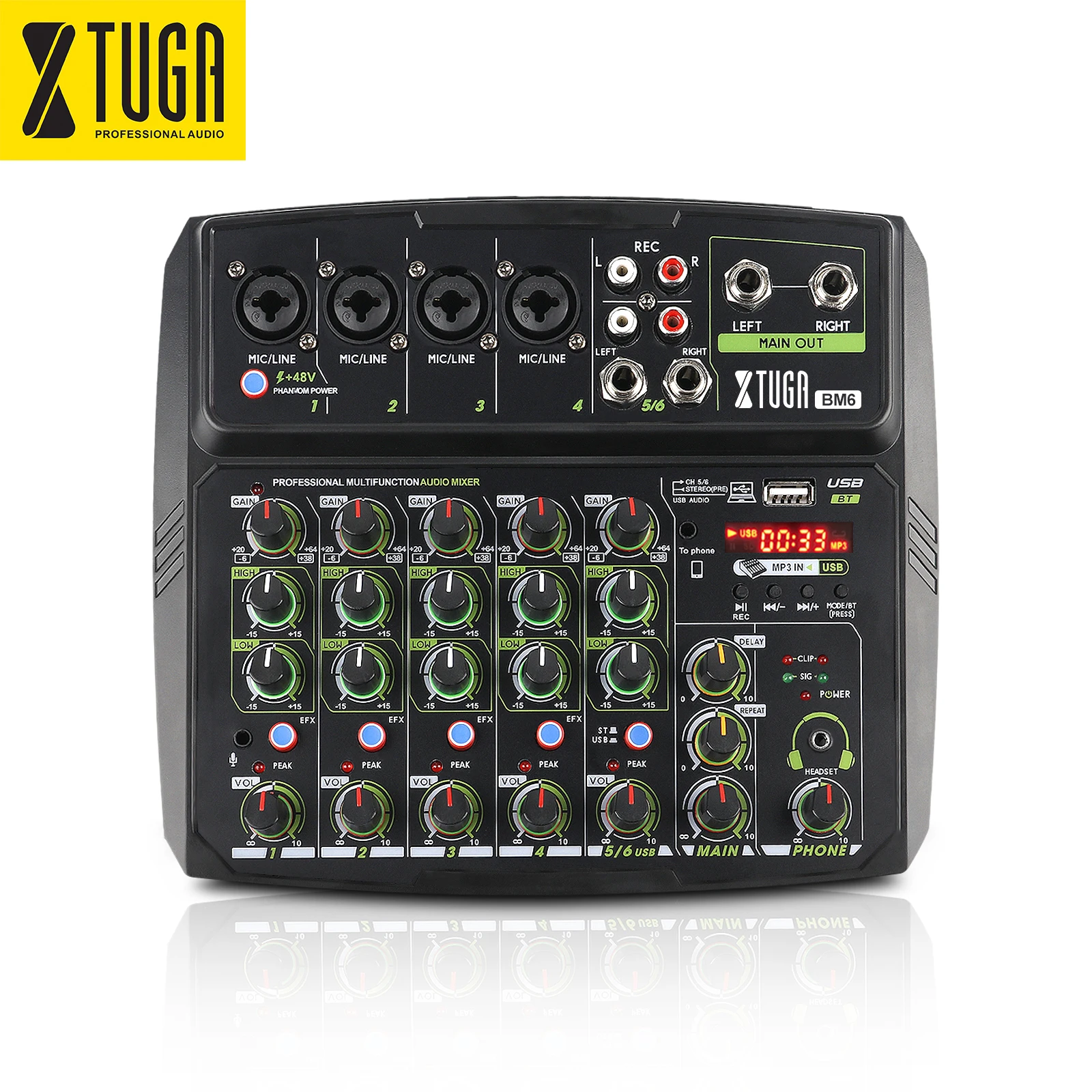 TLF Xtuga Studio Mixing Console Professionale Dj 6 Canali Mini Piccolo o Mixer