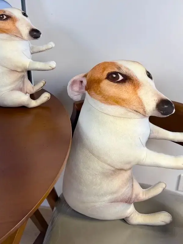 Embarrassed Dog Abstract Expression Plush Toy Jack Russell Terrier Pillow Fun Gift for Girls Cute Simulation Doll Pet Toy