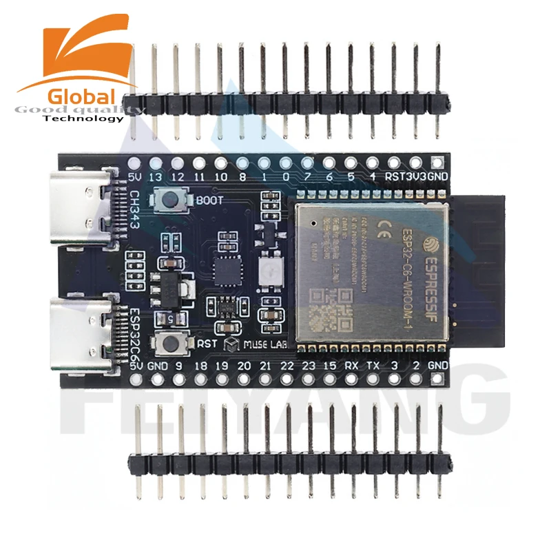 ESP32-C6 ESP32 WiFi+Bluetooth Internet Of Things Dual Type-C Development Board ESP 32 Core Board ESP32-C6-DevKit C For Arduino