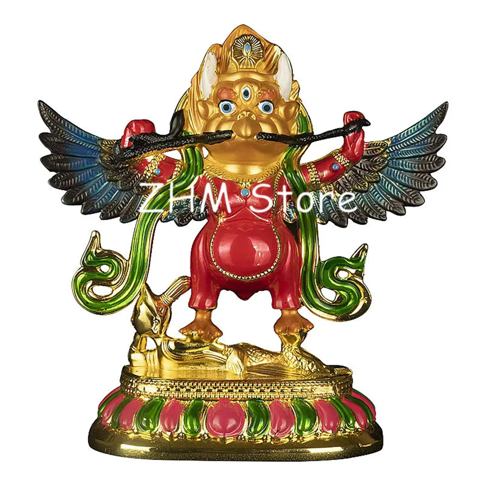 Tibetan Buddhist Alloy Metal Gilding Colored Fengshui Suppliers Lucky Roc Garuda Great Golden-winged Peng Bird Character