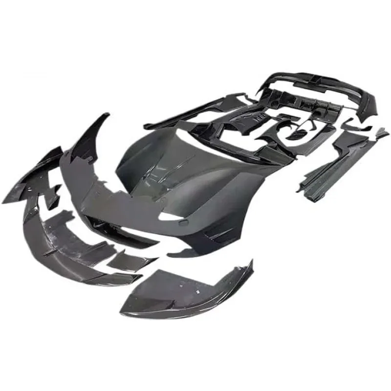 ApplicableFront Lip Spoiler Compatible for 488GTB FRP+CF Material Monsoy Style Front Rear Bumper Spoiler Side Skirts Engine Hood