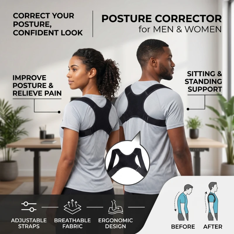 Adjustable Back Support Posture Corrector Back Posture Brace Shoulder Back Posture Correction Belts Sitting Posture Correctors