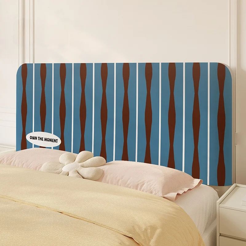 Retro Striped Bedside Cover Dustproof Protective Pillowcase Cover Simple Style Rectangular Fiber Material Bedroom Home Decor