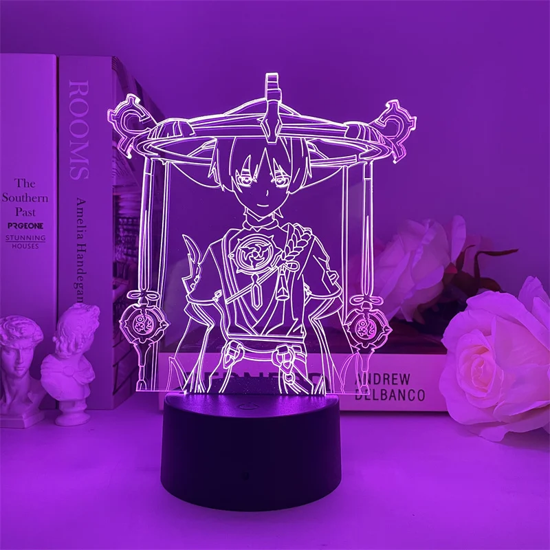 Genshin Impact Scaramouche Balladeer Night Light USB Popular Game Character Led  Acrylic Children's Gift Bedroom Decoration Lam