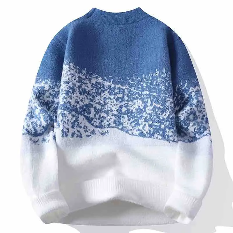 Winter Men's Long-Sleeve Pullover Sweater, Fashionable Casual Knitwear, Asian Size M-3XL.Available in Blue,Green,Red,Black,White