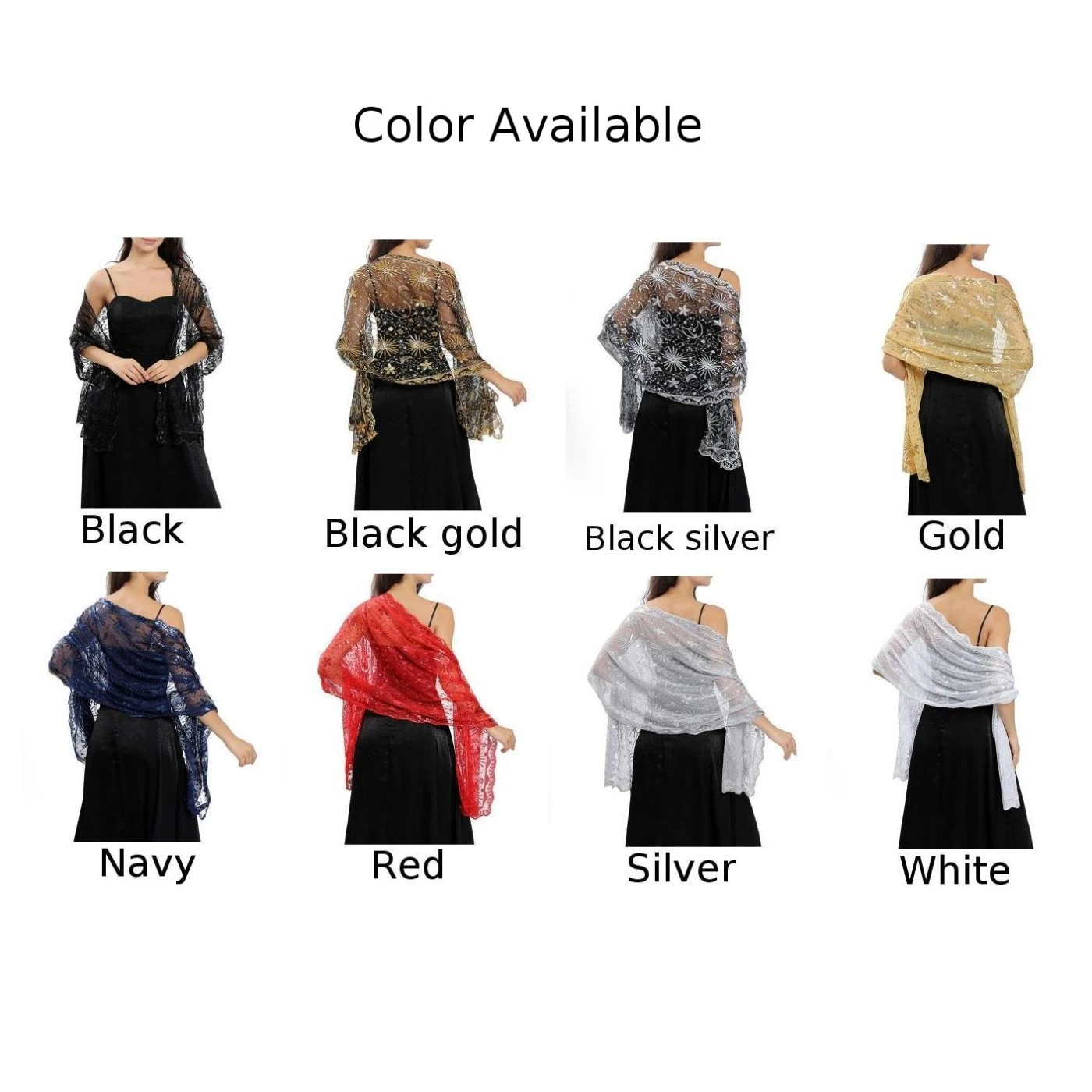 Elegant Ladies Sequins Glitter Beaded Shawl Scarf Wrap Women Formal Evening Party Prom Wedding Wraps Female Accessories