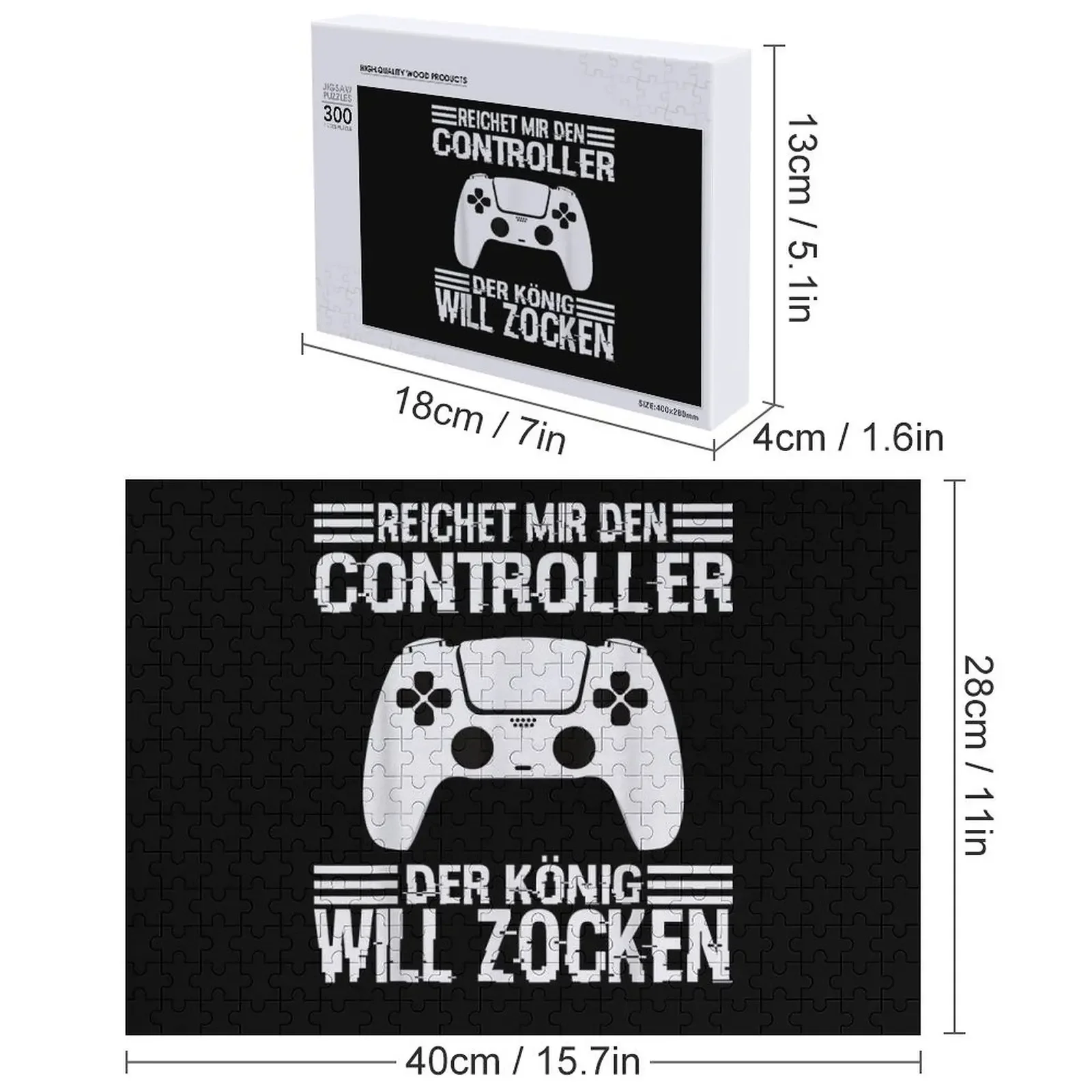 Zocken Reichet mir den Controlador K?nig PS5 Konsole Gamer Quebra-cabeça Nome de madeira Criança personalizada com quebra-cabeça de foto personalizada