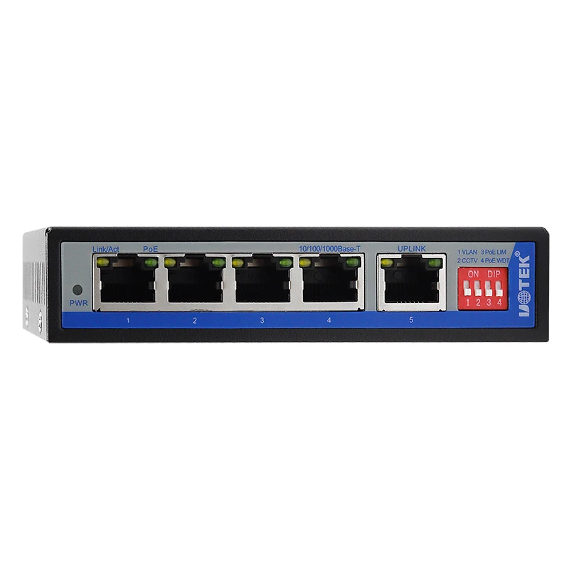 UOTEK 5-Port Full Gigabit Unmanaged POE Ethernet Switch DC52V Support IEEE802.3af/at PSE Power UT-CG1005P