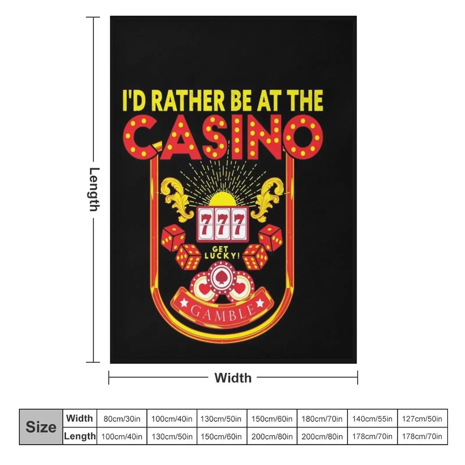 I'd Rather Be At The Casino - Casino Lover Gambling Gambler Throw Blanket warm winter Large Comforter blankets ands Blankets