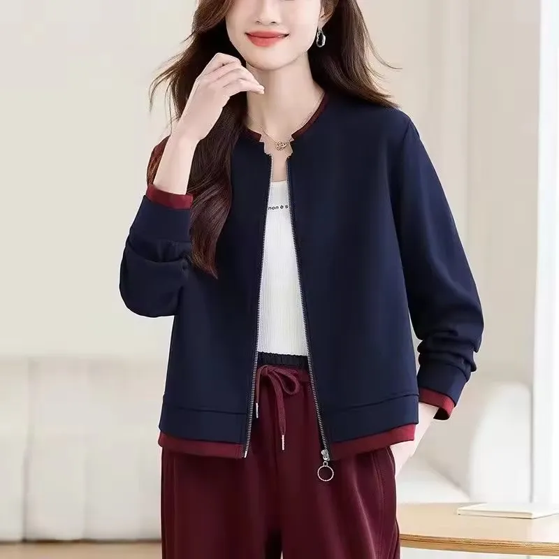 Frühling Herbst frauen Jacke 2025, Neue Mode Casual Tops Weibliche Kurze Jacke Zipper Dünne Strickjacke Mantel Sweatshirt Oberbekleidung