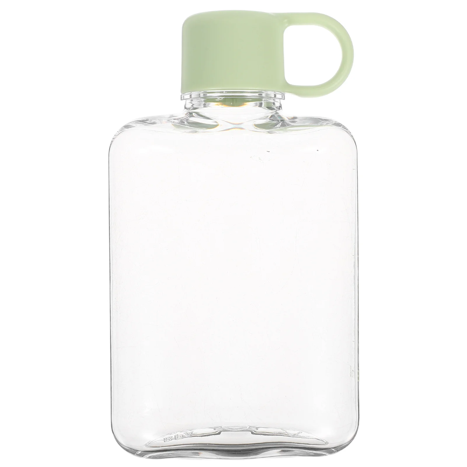 

360Ml Travel Flat Water Bottle Portable Lightweight Reusable Plastic Flask No Straw Easy Carry Handle for Hiking Running Daily