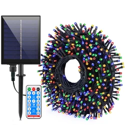 1200mA Large Solar Panel LED Solar Lights Garden String Light Outdoor Yard Fence Decoration Garland Lawn Lamp 100m 30m 20m 24V