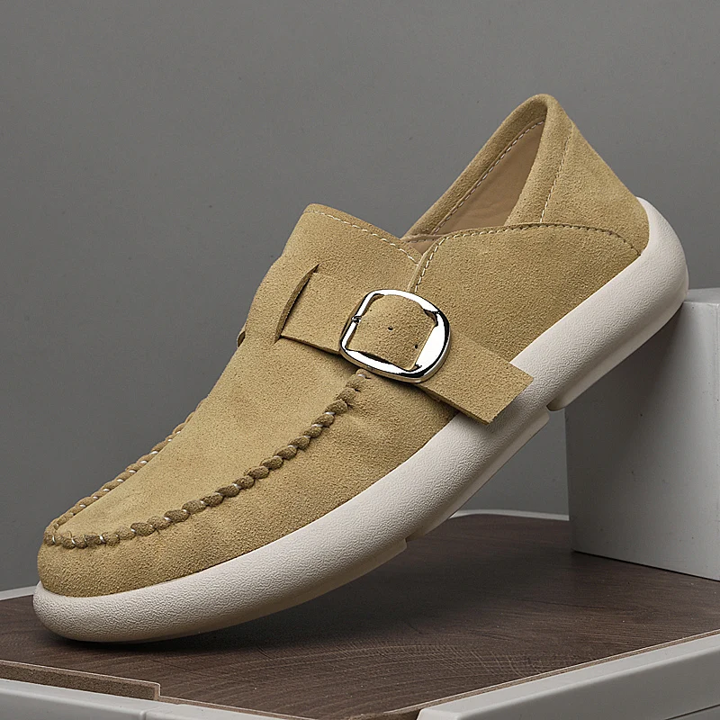 

Fashion Brand Hand Sewn Outdoor Anti Slip Breathable Sports Shoes for Spring New Men's Comfortable Round Toe Suede Casual Shoes