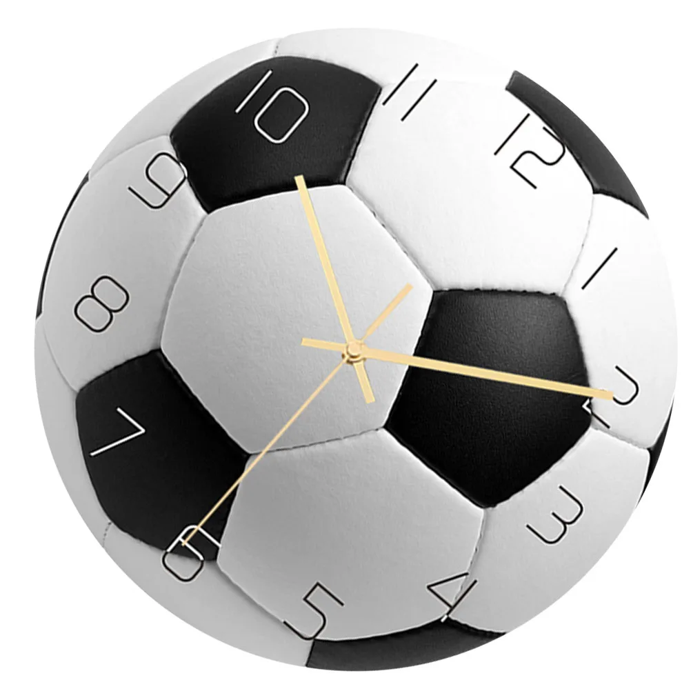 

Football Wall Clock Acrylic Mute Office Decor Waterproof Big Numerals Retro Design Bedroom Living Room Study