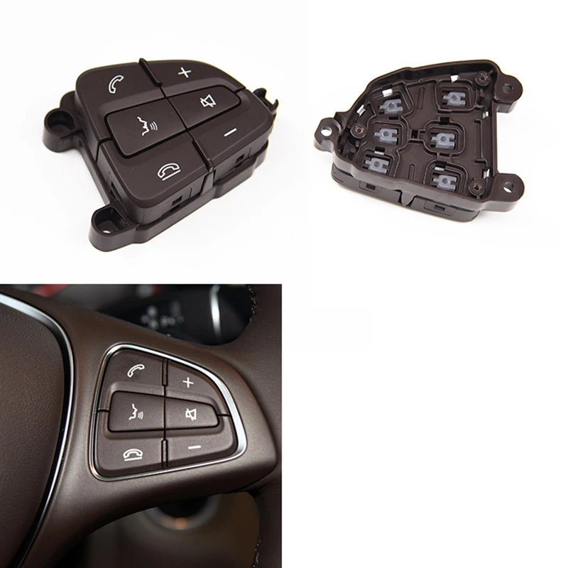 Car Multifunction Steering Wheel Control Switch Buttons For Mercedes BENZ C GLC Class W205 A0999050200 A0999050300 Parts Brown