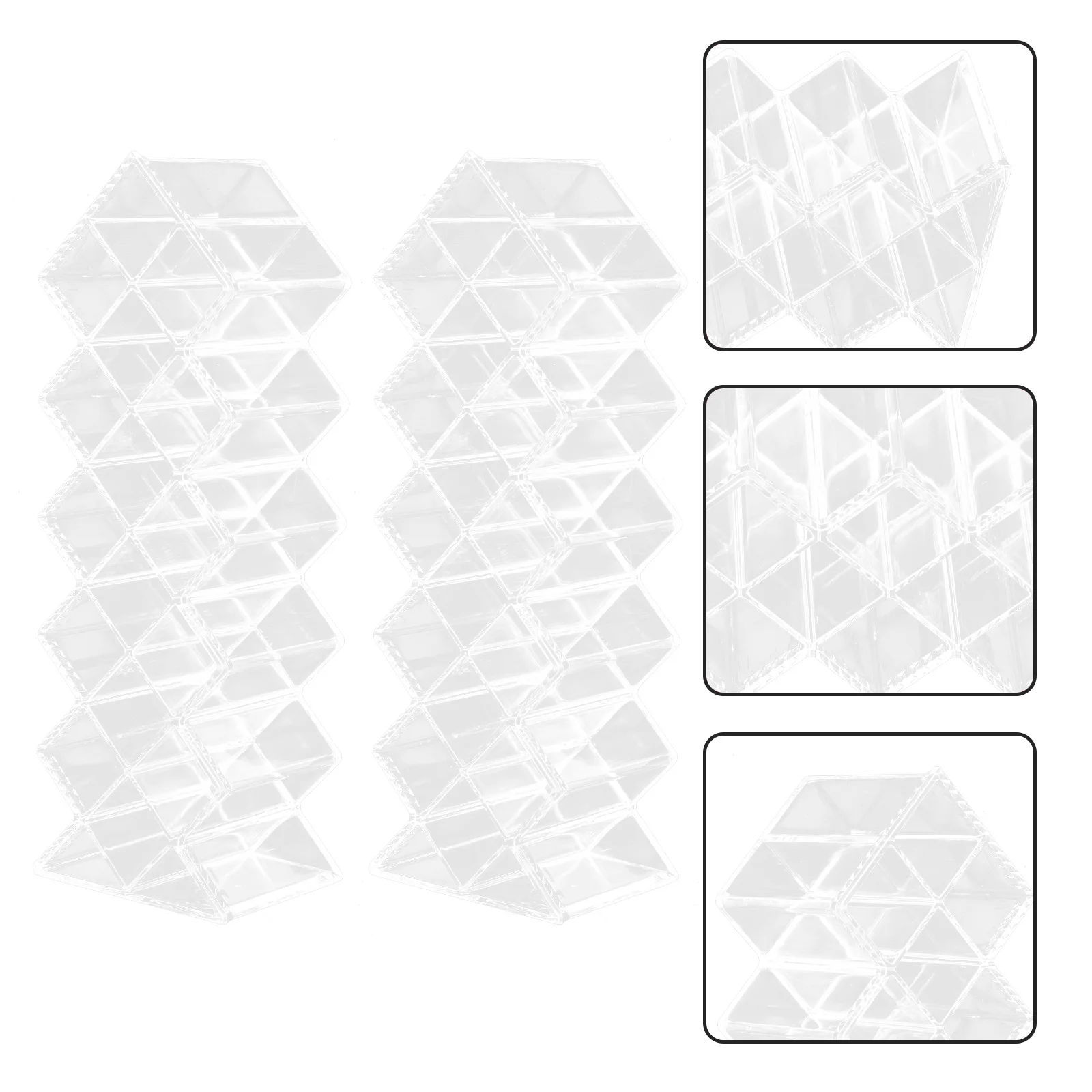 

2Pcs Lipstick Organizer Clear Desktop Lipstick Holder with Cover for Lip Gloss Makeup Storage Box Organizer Home Beauty