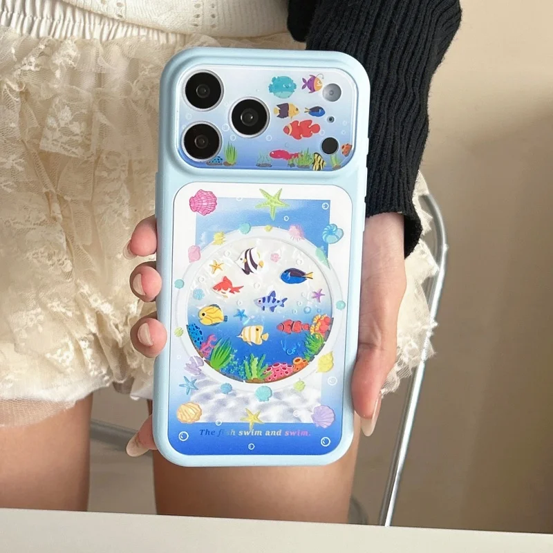 Fashion Cute Colored Little Fish Phone Case For iPhone 17 Pro 16 15 Pro Max Protective Cover Shockproof Hard Cases For Apple 16