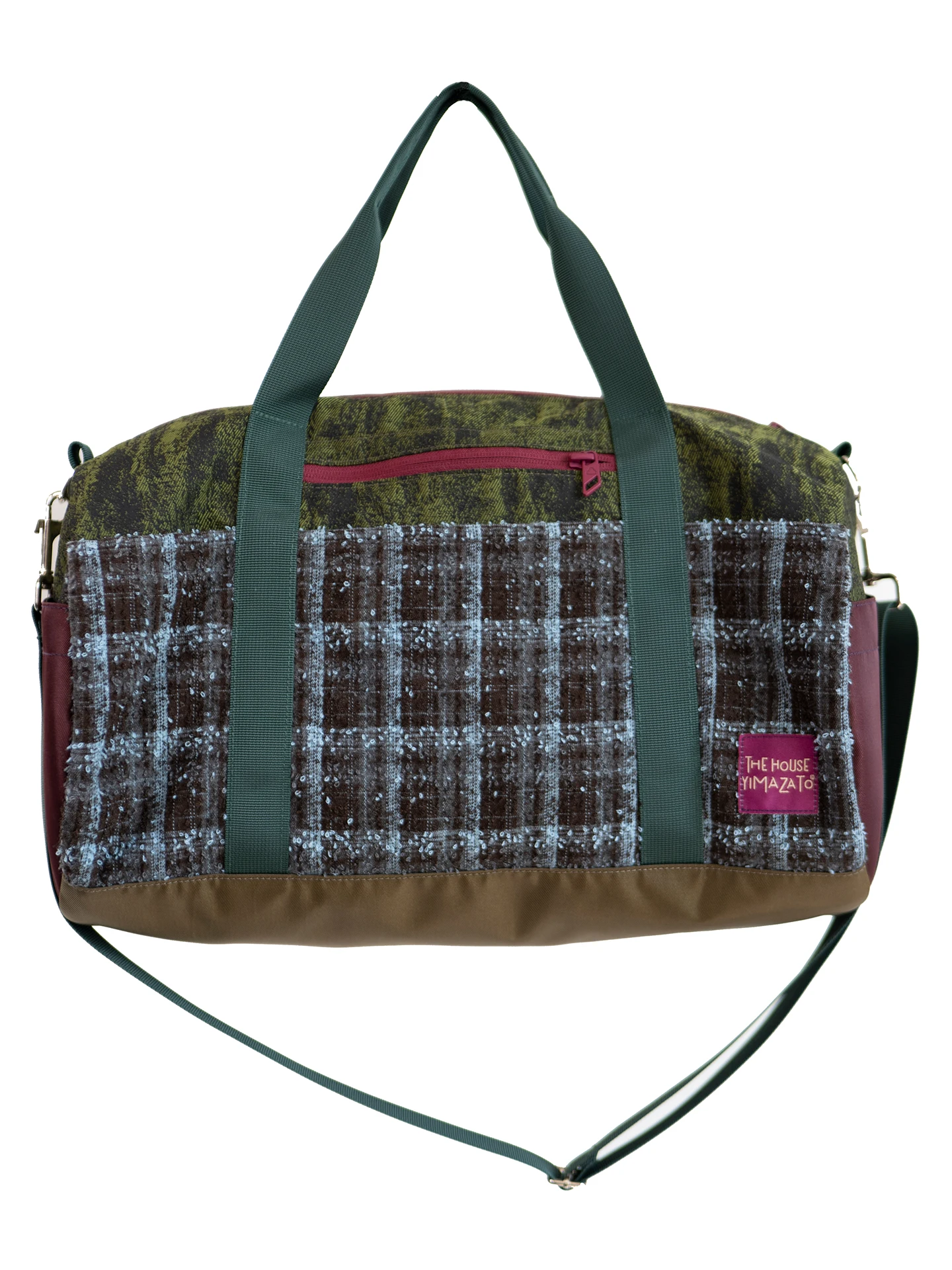 American Original Retro Nylon Canvas Splicing Large Capacity Checkered Texture Decoration Multifunctional Single Crossbody Bags