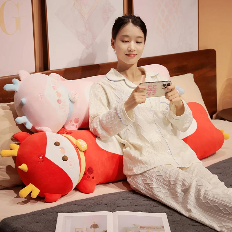 70-120cm Giant Long Dragon Pillow Dragon Plush Dinosaur Gift Plushie Toy Soft Stuffed Animal Doll Pillow  Gift