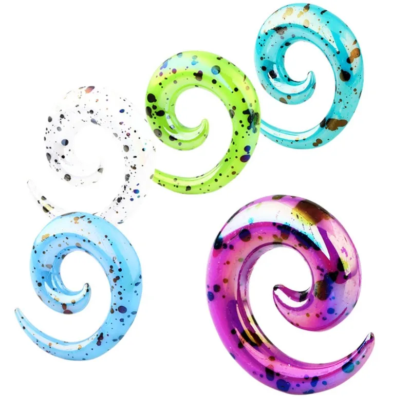 1 Pair Snail Acrylic Pointed Cone Ear Piercing Fixture for Auricle Puncture Jewelry
