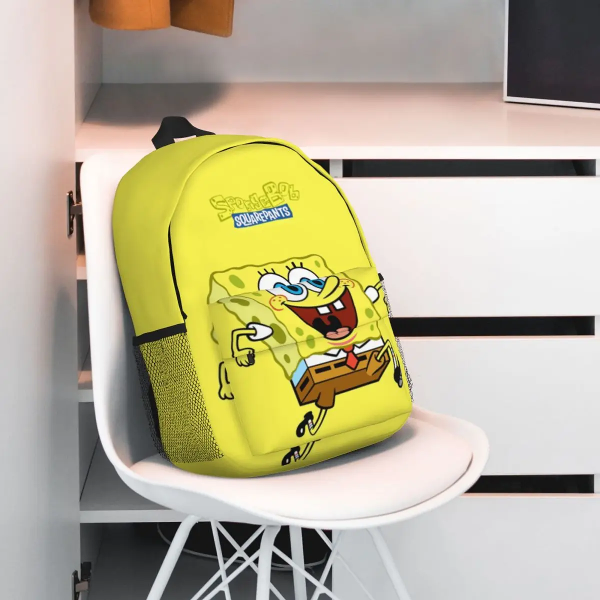 Новый модный вместительный водонепроницаемый рюкзак SpongeBob для колледжа, модная дорожная сумка для ноутбука 15 дюймов