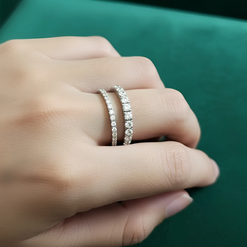 Luxuriöser Design-Ring mit Vollbesatz aus Kubischem Zirkonia für Damen Ehering Günstige Preise 316L Edelstahl Herrenschmuck Jubiläumsgeschenk – Detail 8