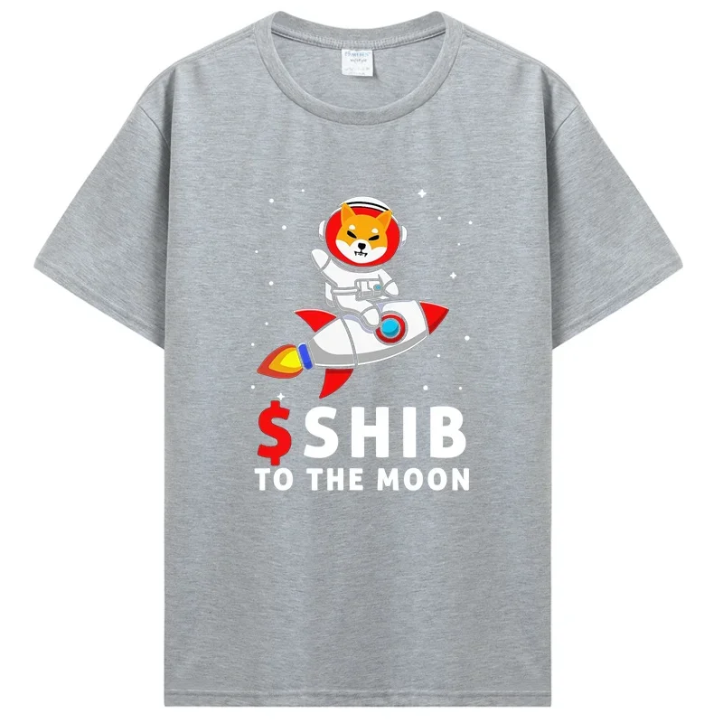 High Quality Men Shib T-Shirt  $Shib To The Moon Shiba Inu Coin Shiba Token Shiba Crypto Pure Cotton Shirt Tees Harajuku TShirt