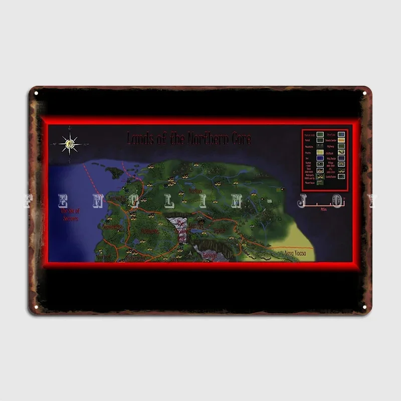 Ravenloft North Core Lands Map! Metal Sign Cinema Living Room Wall Designing Wall Decor Tin Sign Poster
