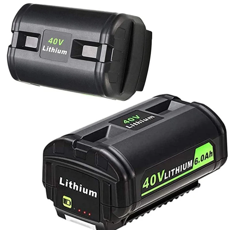 New 40V 6.0Ah Rechargeable Li-ion Battery Pack,for Ryobi 40 Volt Mower Collection Cordless Power Tools OP4040 OP4050A Battery