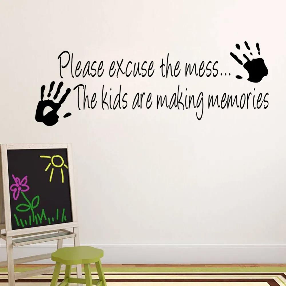 Warm Quote Kids Are Making Memories Hands Home Decor Wall Sticker Children Baby Room Nursery Decoration Wall Decals