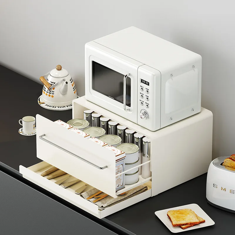 

Kitchen Microwave Oven Shelf Coffee Machine Shelf Desktop Storage Box Drawer Water Bar Home Locker