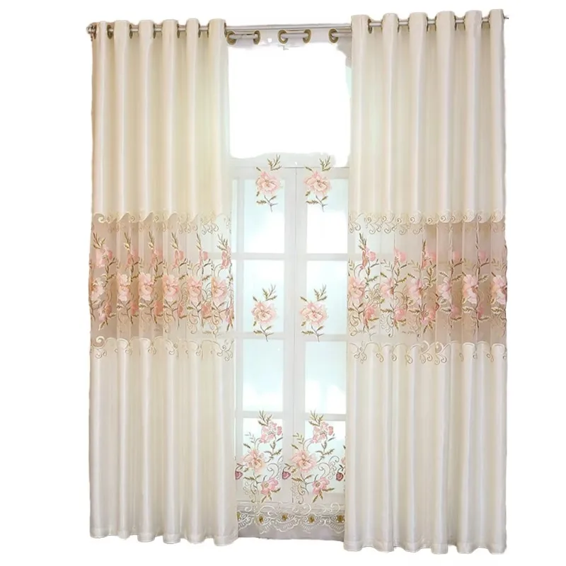 Elegant Design High Quality Luxury Turkish Jacquard Embroidered White Living Room Curtains with Grommet