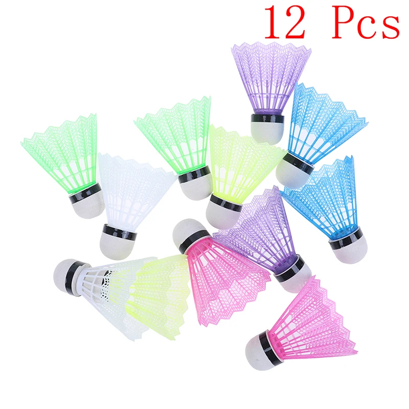 

12 Pcs Colorful Plastic Badminton Ball Shuttlecocks Sport Training Sport