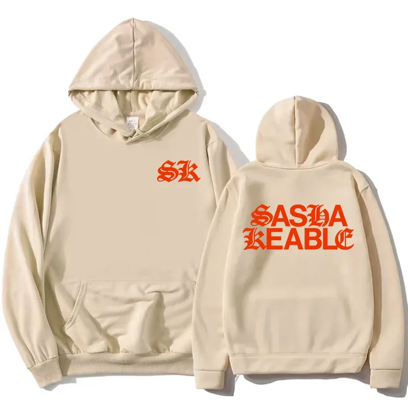 Sasha Keable Singer Stampa Felpe con cappuccio Manica lunga Moda Felpe con cappuccio Abbigliamento grafico Donna Uomo Autunno Sudaderas Unisex