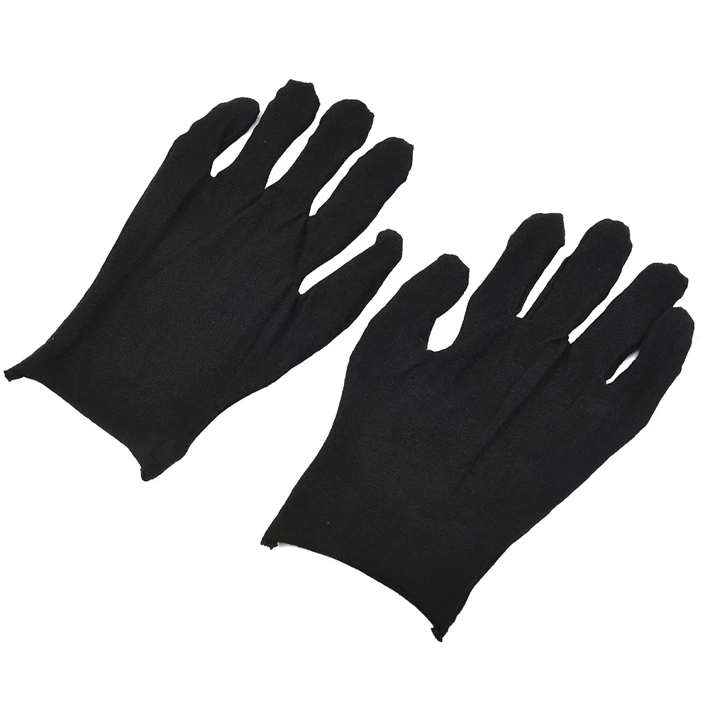 12 Pairs Black Cotton Gloves Soft Large Sensitive Cleaning Dry Moisturizing Hand Protection Household Protective Gloves Kitchen