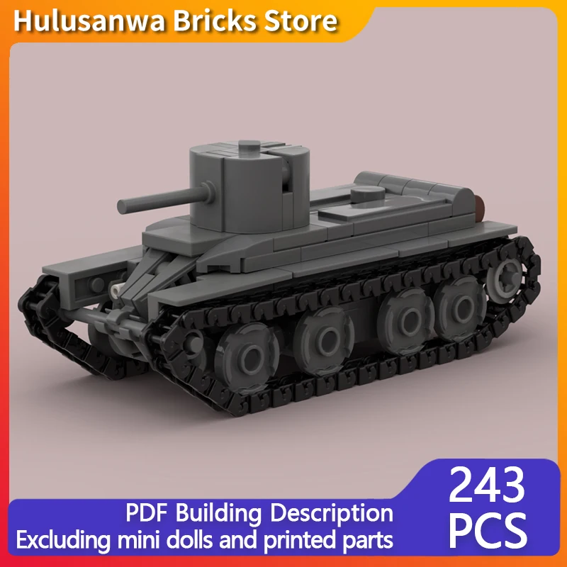 

BT-2 WW2 Military Tanks Model MOC Building Bricks War Equipment Modular Technology Gifts Holiday Assemble Children Toys Suit